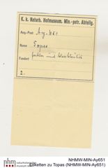Etiketten zu Topas (NHMW-MIN-Ay651)